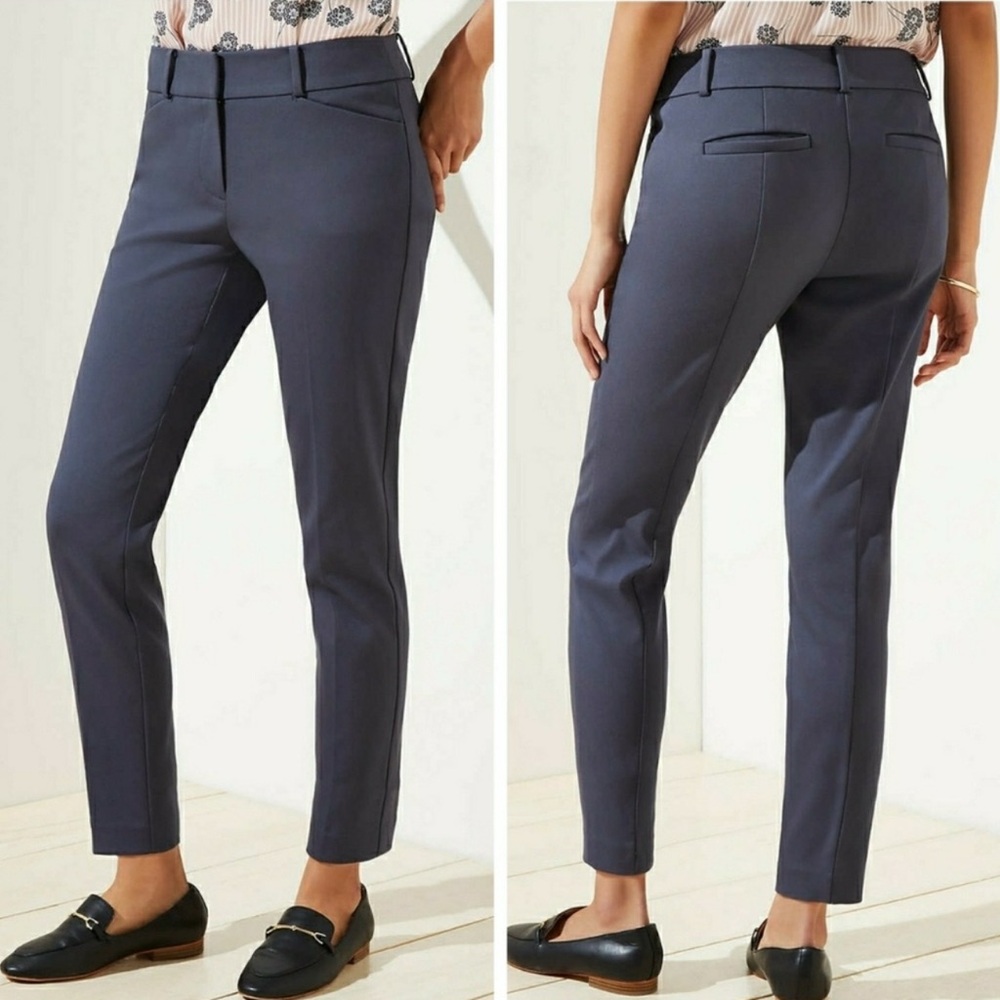NWT Ann Taylor LOFT $70 Julie Skinny Ankle Length Dress Pant 2 Mid-Rise Gray - Picture 1 of 16